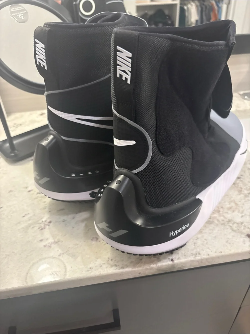Nike Black and White High-Top Hyperice Sneakers